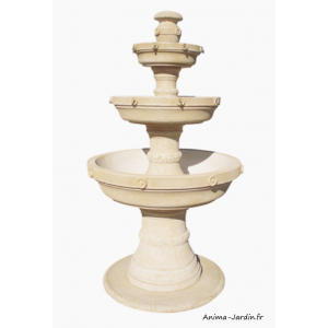 Fontaine centrale, 3 vasques, Dora, ton ocre, H.220 cm, Framusa, jardin, achat, pas cher