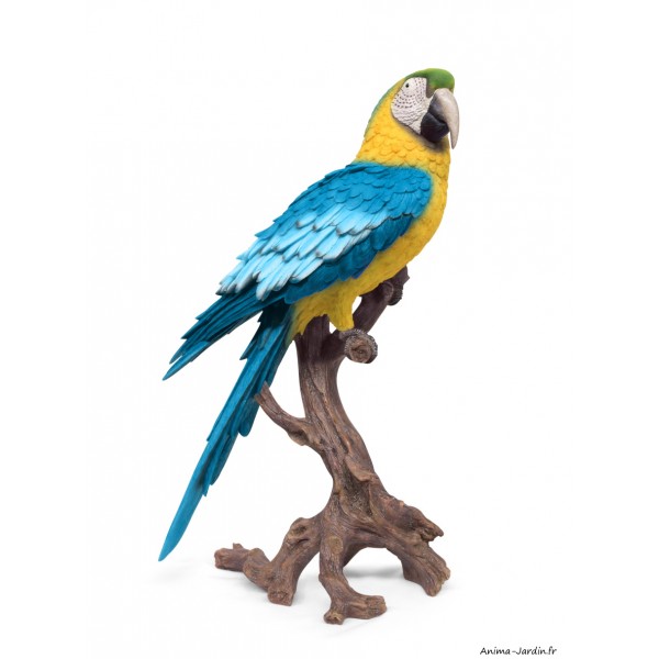 Perroquet Jaune/Bleu XXL, H.68 cm, animal en résine, décoration