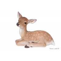 Biche XL, L.45 cm, animal en résine, décoration extérieure