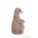 Maman suricate et son bébé, H.26 cm, animal en résine, décoration extérieure