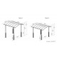 Carport simple en aluminium, Alpine / Hauteur réglable