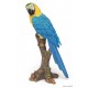 Ara bleu/jaune, H.38 cm, animal en résine, décoration extérieure