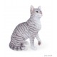 Chat gris tigré, H.36 cm, animal en résine, décoration extérieure