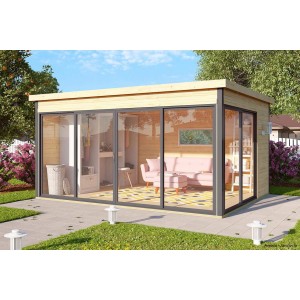 Abri de jardin en bois, DOMEO 4 plus, 12,81 m², 44 mm