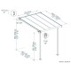 Pergola adossée, Sierra blanche blanche , Aluminium