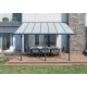 Pergola adossée, Sierra Large grise, Aluminium