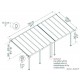 Pergola adossée, Sierra Large grise, Aluminium