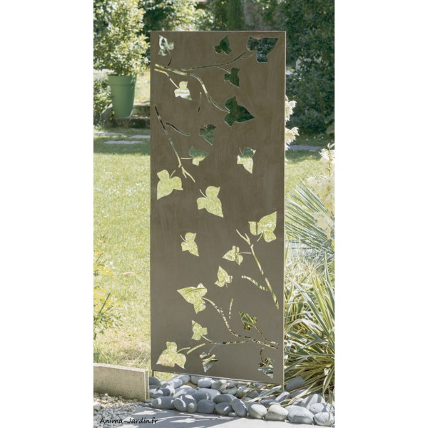 Panneau décoratif extérieur métal - brise vue motif feuilles