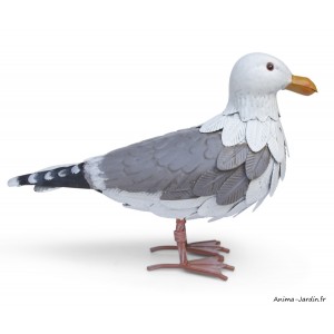 Mouette, L.39 cm, animal en métal, décoration extérieure