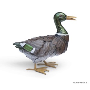 Canard, L.30 cm, animal en métal, décoration extérieure