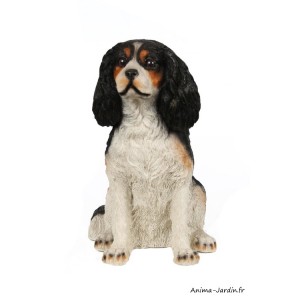 Chien Cavalier King Charles, H.38,2 cm, animal en polyrésine, décoration du jardin