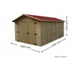 Garage battant en bois 16 mm, 15,60 m², Foresta