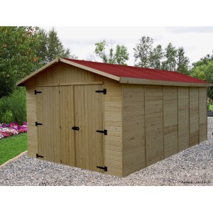 Garage battant en bois 16 mm, 15,60 m², Foresta