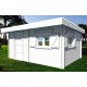 Grand abri de jardin en bois, 60mm, toit plat, avec bac acier, habitable, 17,22m², Foresta, achat, pas cher