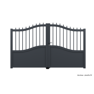 Portail Battant 3,5 m, Aluminium, Traditionnel, Esaline