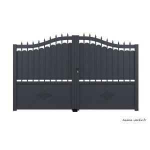 Portail Battant 3,5 m, Aluminium, Traditionnel, Rosalie