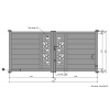 Portail battant 3,5 m, Aluminium, Actuel, Ambroise