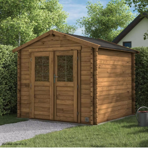 Abri de jardin en bois 5,88 m², Nicia, Madriers de 28 mm