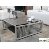 Salon de jardin Iris, 3 personnes, Aluminium / Cordes