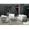 Salon de jardin Iris, 3 personnes, Aluminium / Cordes