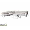 Salon de jardin d'angle Leather II, 5 personnes, Aluminium