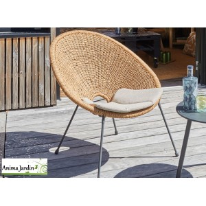 Fauteuil de jardin Lounge Tornado, Acier, Résine Tressé