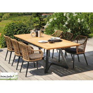 Table de jardin extensible Agira, 180/240 cm, 6 à 8 personnes