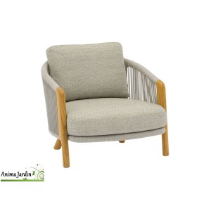 Fauteuil Even, Aluminium / Résine / Teck