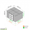 Abri de jardin en bois, Shelty + Modern 9,48 m², 28 mm