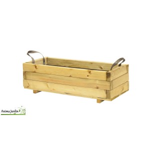 Bac en bois carré 82x34 WoodFlex avec anses, Traité autoclave