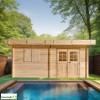 Grand abri de jardin en bois, 42 mm, semi-habitable, 17,47 m², toit plat, Foresta, achat, pas cher