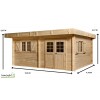 Grand abri de jardin en bois, 42 mm, semi-habitable, 17,47 m², toit plat, Foresta, achat, pas cher