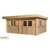 Grand abri de jardin en bois, 42 mm, semi-habitable, 17,47 m², toit plat, Foresta, achat, pas cher