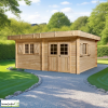 Grand abri de jardin en bois, 42 mm, semi-habitable, 17,47 m², toit plat, Foresta, achat, pas cher