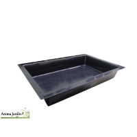 Bassin de jardin rectangle Jupiter, 875 litres, bassin rigide de 2,68 m², PFV noir