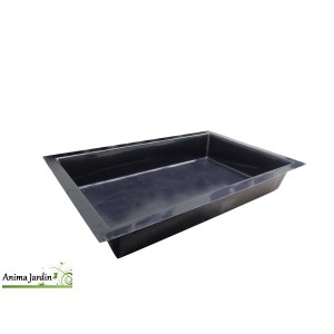 Bassin de jardin rectangle Jupiter, 875 litres, bassin rigide de 2,68 m², PFV noir