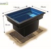 Bassin de jardin Quadra C1, 520 litres, bassin rigide de 0,92 m², PE noir