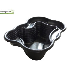 Bassin de jardin Iris SI, 150 litres, bassin rigide de 0,98 m², PE noir