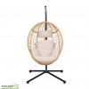 Fauteuil de jardin suspendu en rotin naturel avec coussin beige