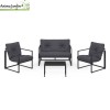 Salon de jardin en acier Tropea, 4 personnes, Gris anthracite