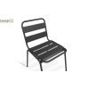 Lot de 6 chaises de jardin en acier Gris anthracite