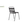 Lot de 6 chaises de jardin en acier Gris anthracite