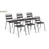 Lot de 6 chaises de jardin en acier Gris anthracite