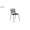 Lot de 6 chaises de jardin en acier Gris anthracite