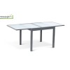 Table de jardin extensible en Verre trempé gris, 8 personnes