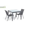 Table de jardin extensible en Verre trempé gris, 8 personnes