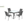 Table de jardin extensible en Verre trempé gris, 8 personnes