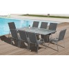 Table de jardin extensible en Verre trempé gris, 8 personnes