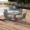 Table de jardin extensible en Verre trempé gris, 8 personnes