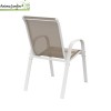 Lot de 6 chaises de jardin Giulia en métal Blanc/Beige